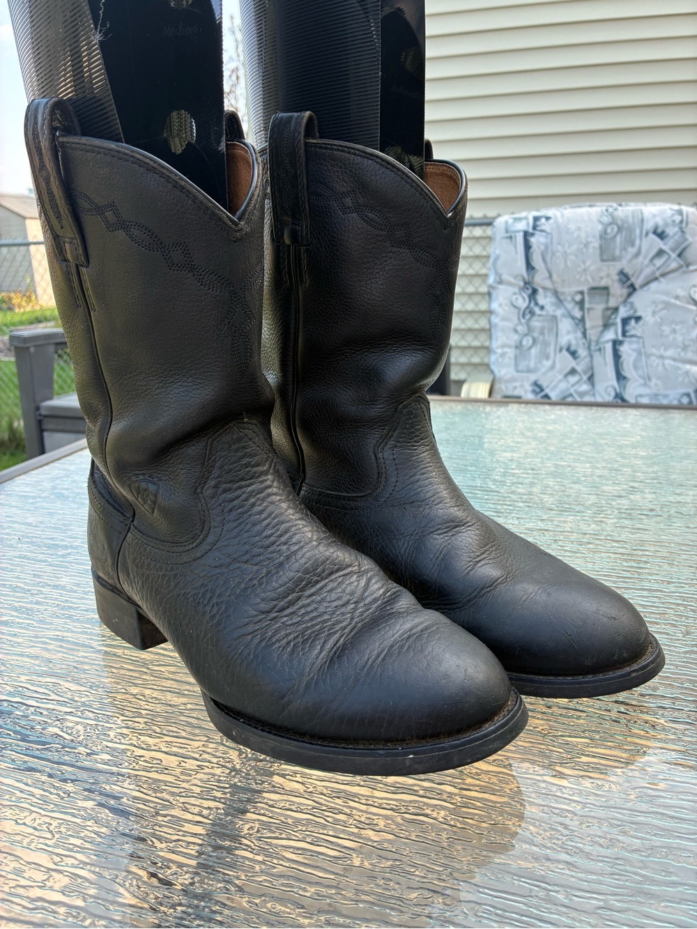 Ariat® Men's "Heritage Roper" Black Cowboy Western Work Boots